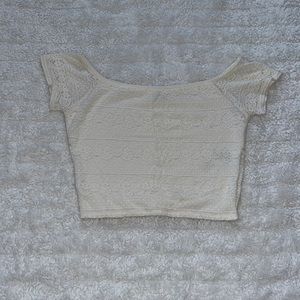 Hollister Lace white crop top